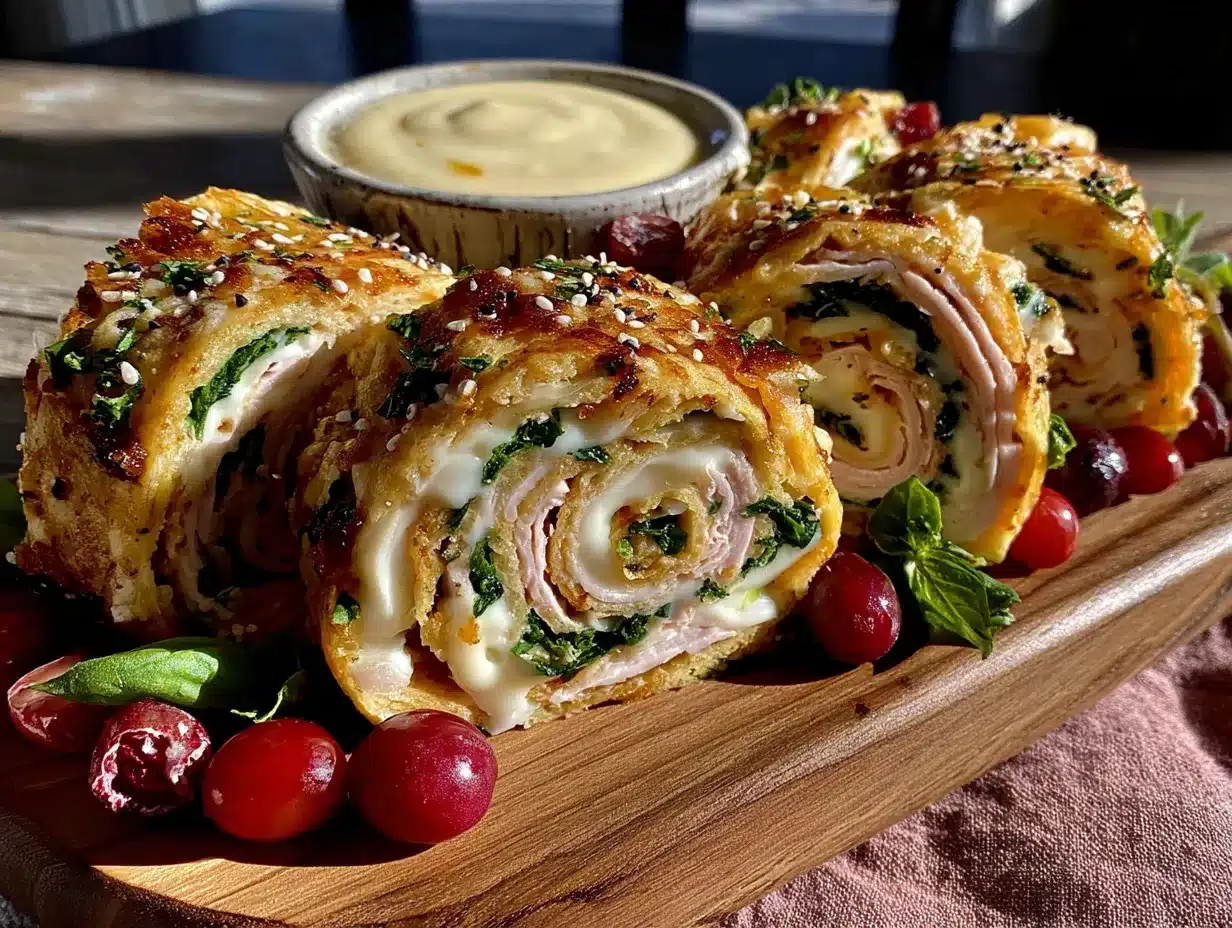 turkey cheese pinwheel roll-ups preparation steps
