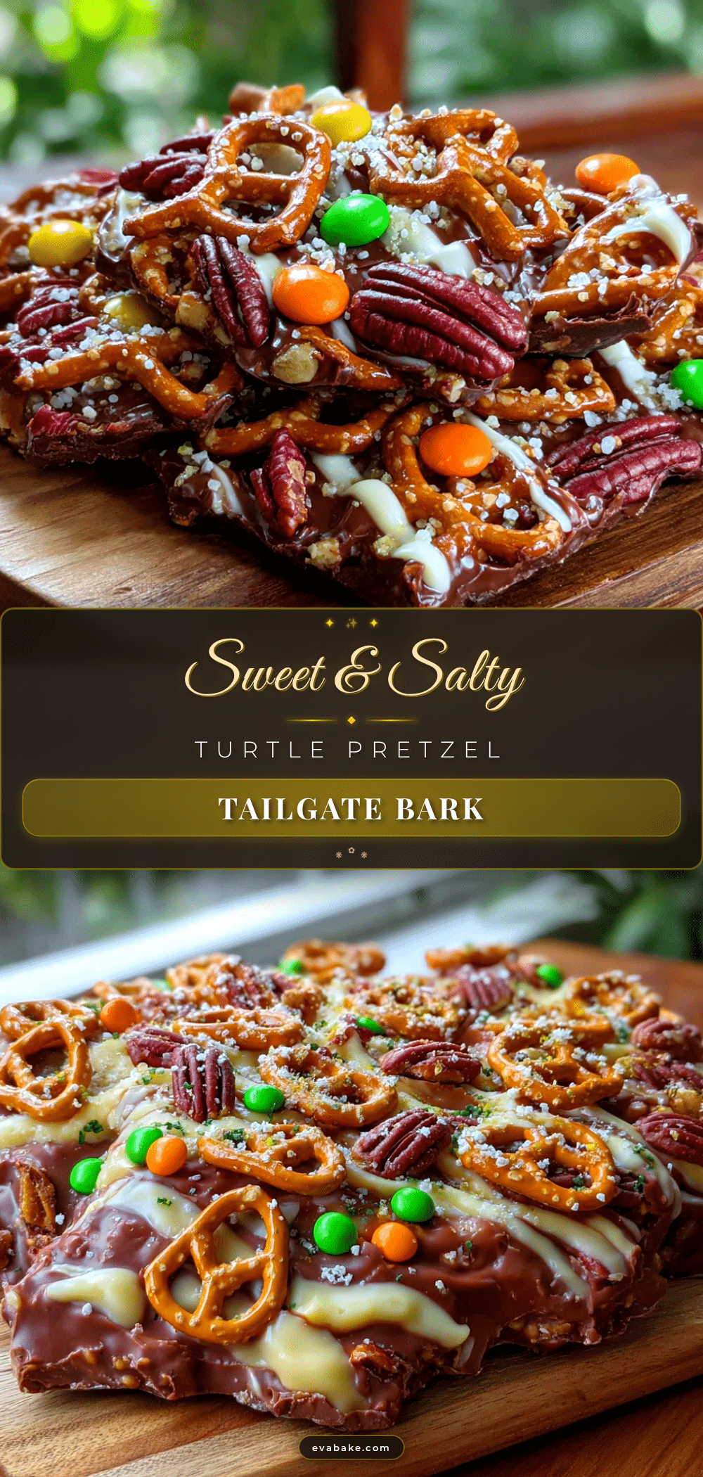 turtle pretzel tailgate bark recipe