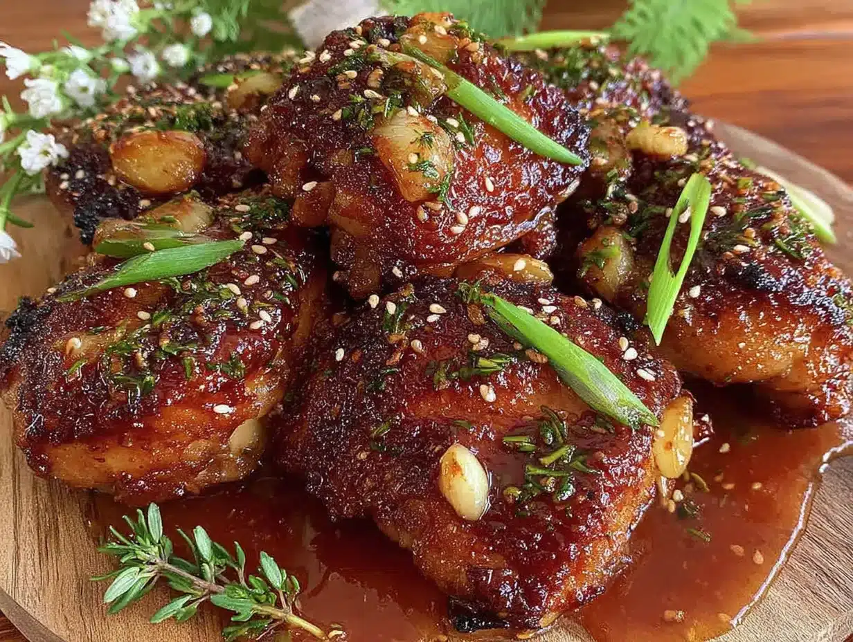 best easy sticky honey garlic chicken thighs preparation steps