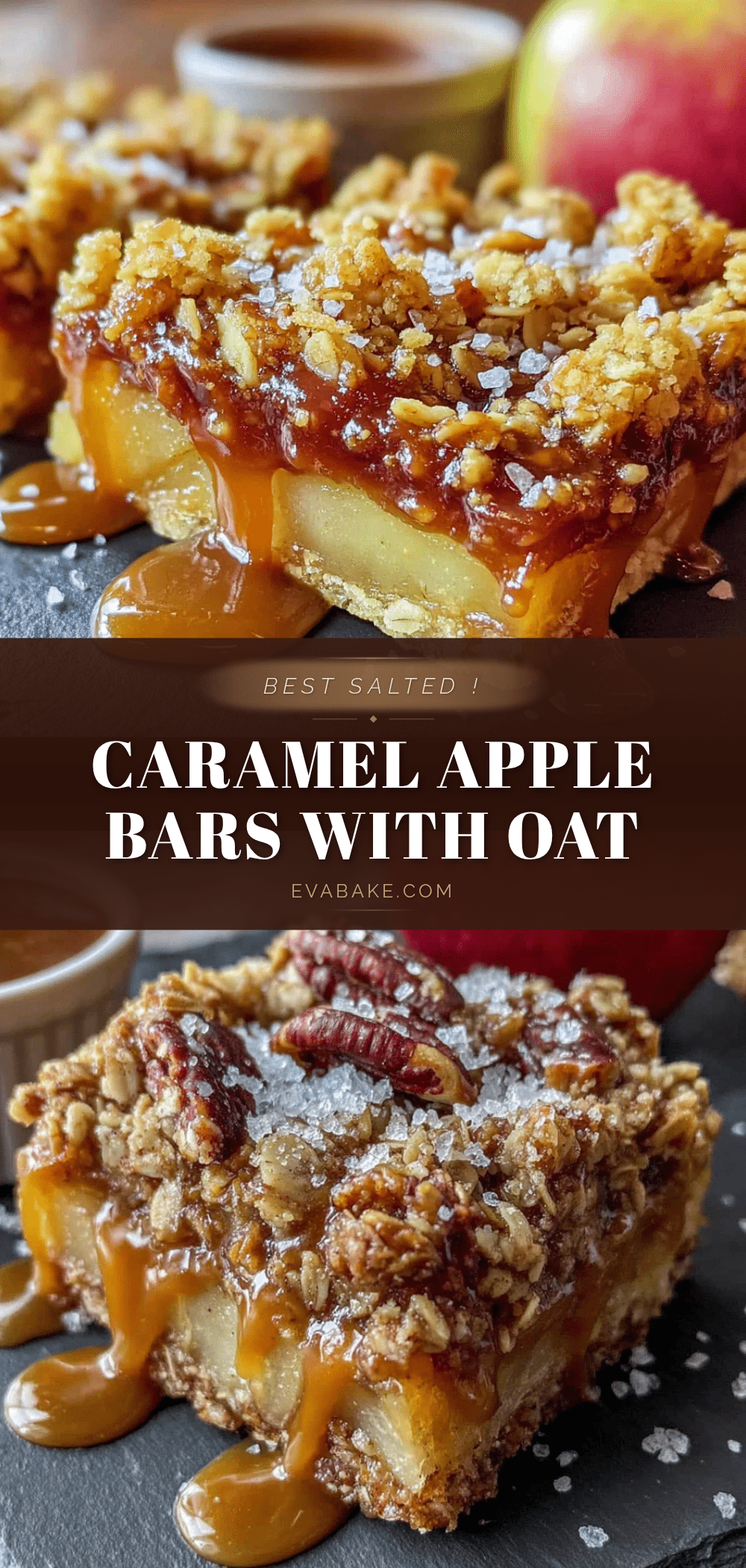 best salted caramel apple bars with oat crumble recipe