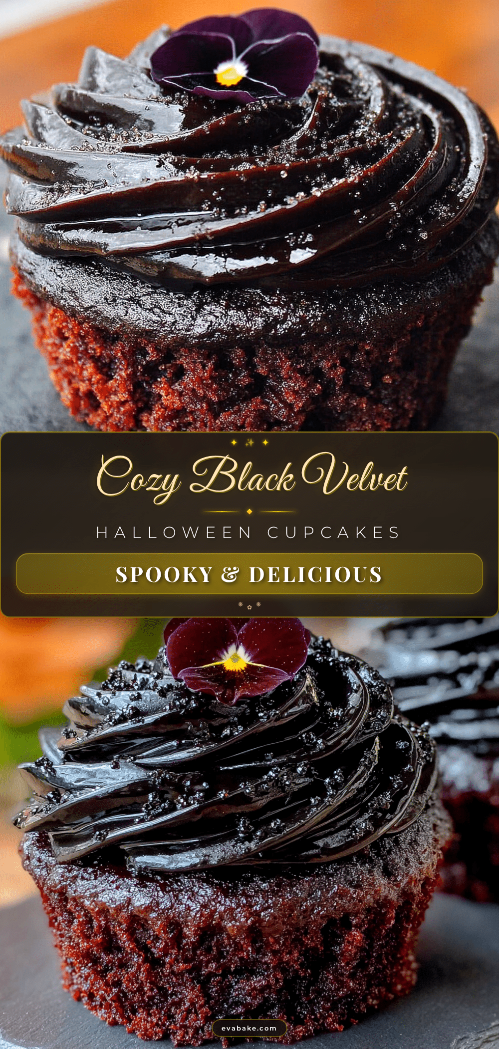 black velvet Halloween cupcakes recipe