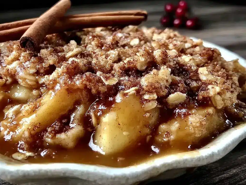 brown butter apple crisp with oat streusel - featured image