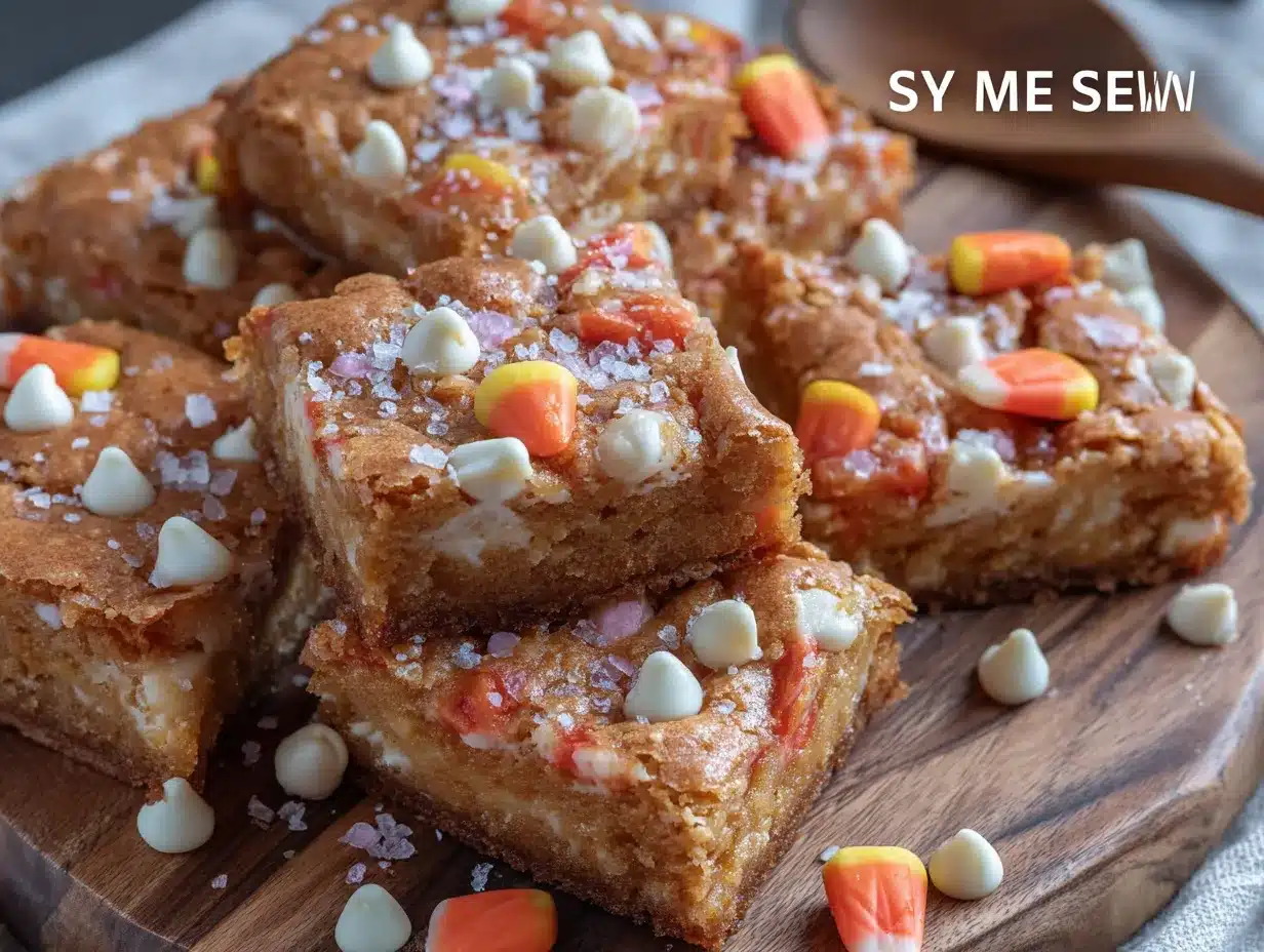 candy corn blondies preparation steps