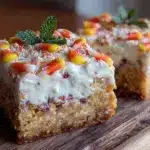 candy corn white chocolate cookie bars - featured image