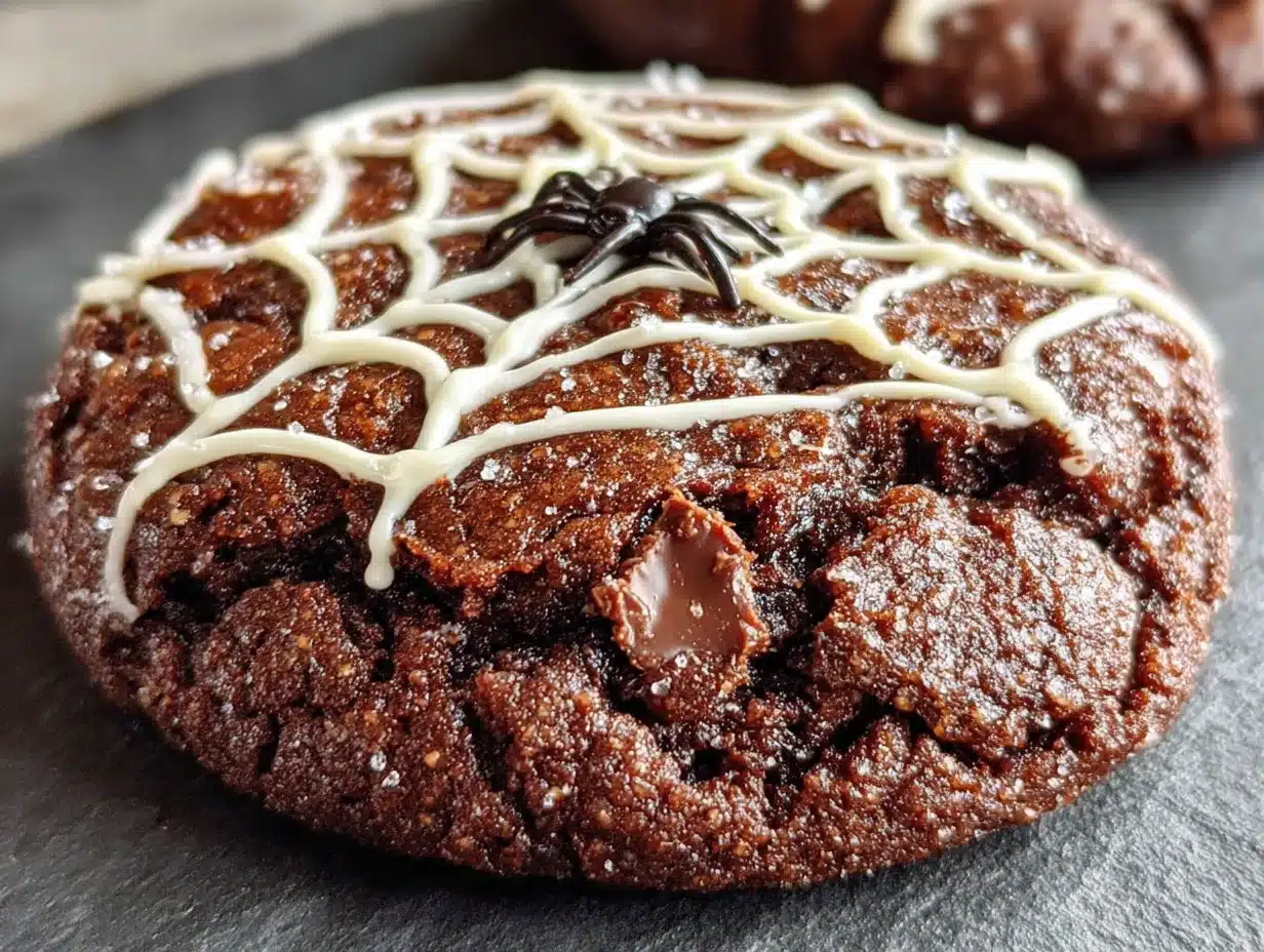 chocolate spider web sugar cookies preparation steps
