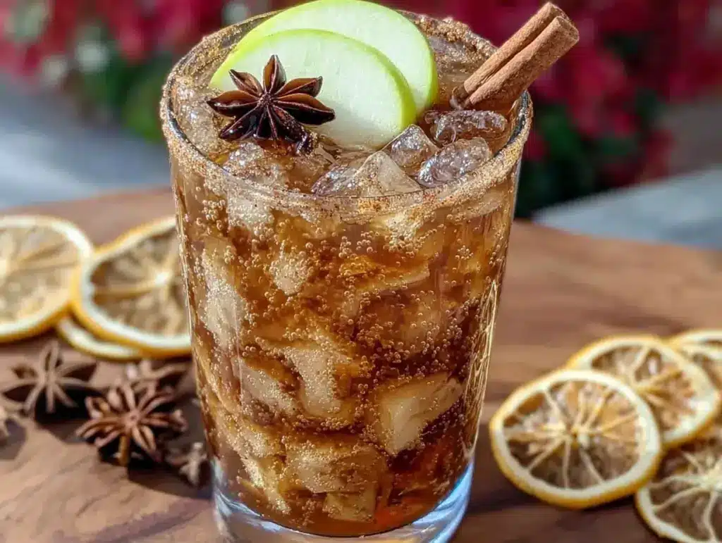 cinnamon apple cider mocktail - featured image