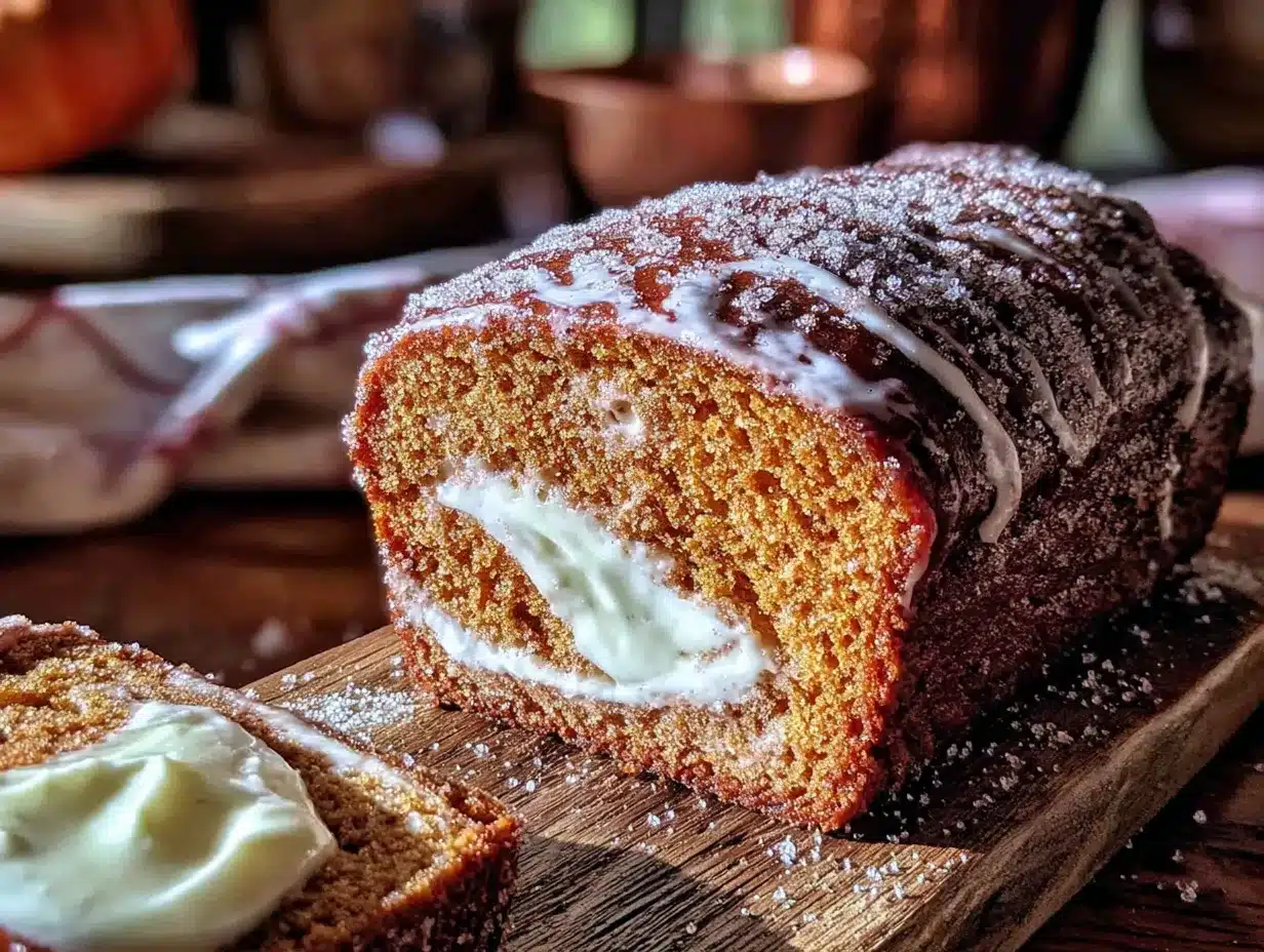 cinnamon sugar pumpkin bread with cream cheese swirl preparation steps