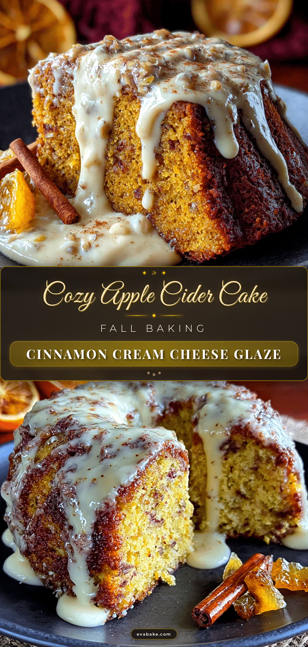 cozy apple cider cake with cinnamon cream cheese glaze recipe