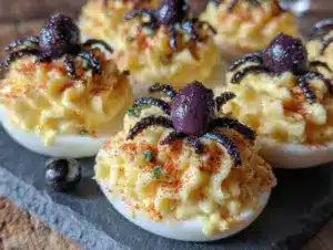 Cozy Halloween Deviled Eggs with Spider Olive Toppers - featured image