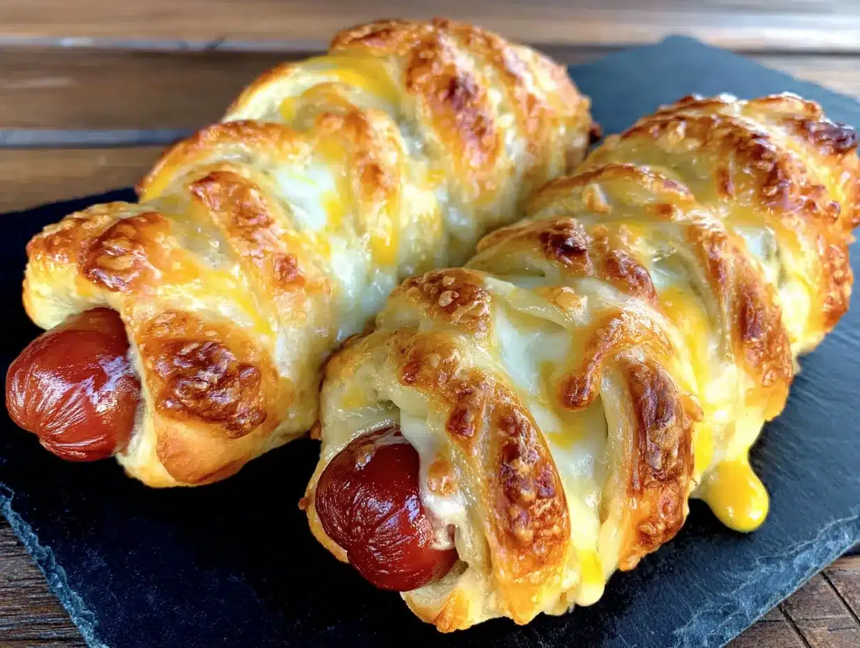 cozy mummy hot dogs with cheesy ribbons preparation steps