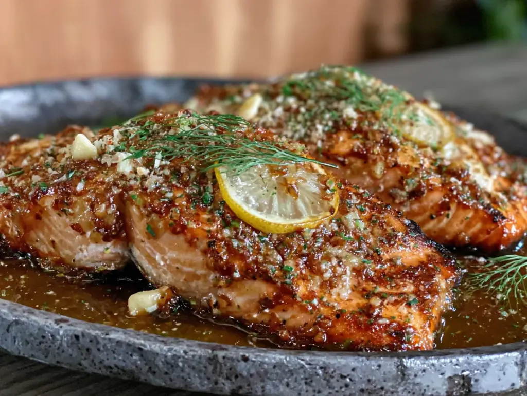cozy sheet pan salmon with lemon garlic butter - featured image