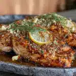 cozy sheet pan salmon with lemon garlic butter - featured image