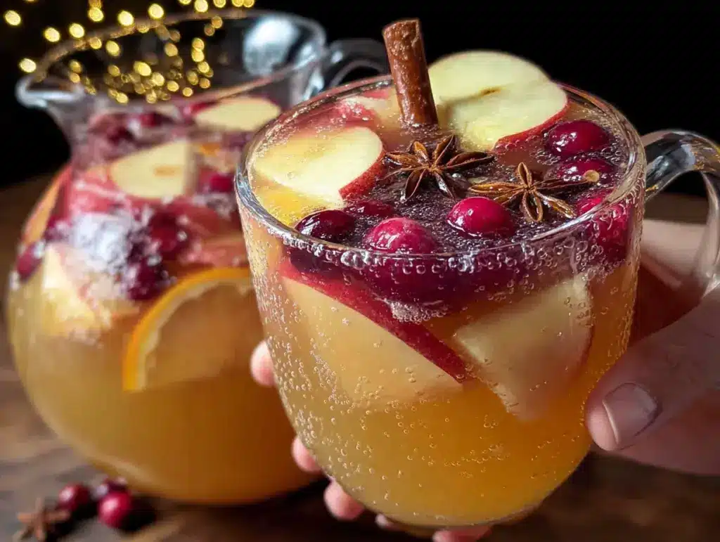 cozy spiked apple cider sangria - featured image