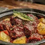 crockpot beef stew with root vegetables - featured image