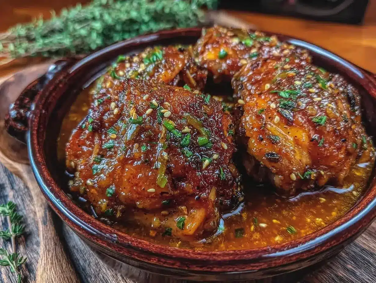 easy honey garlic crockpot chicken thighs preparation steps
