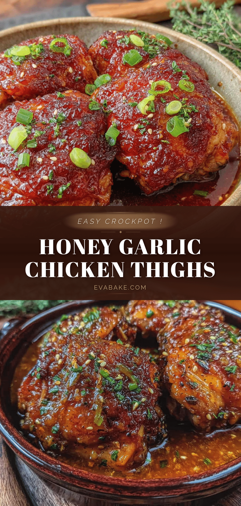 easy honey garlic crockpot chicken thighs recipe