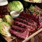 easy slow cooker corned beef and cabbage - featured image