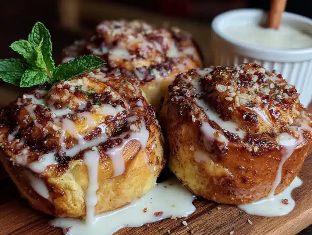 egg nog cinnamon rolls - featured image