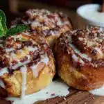 egg nog cinnamon rolls - featured image