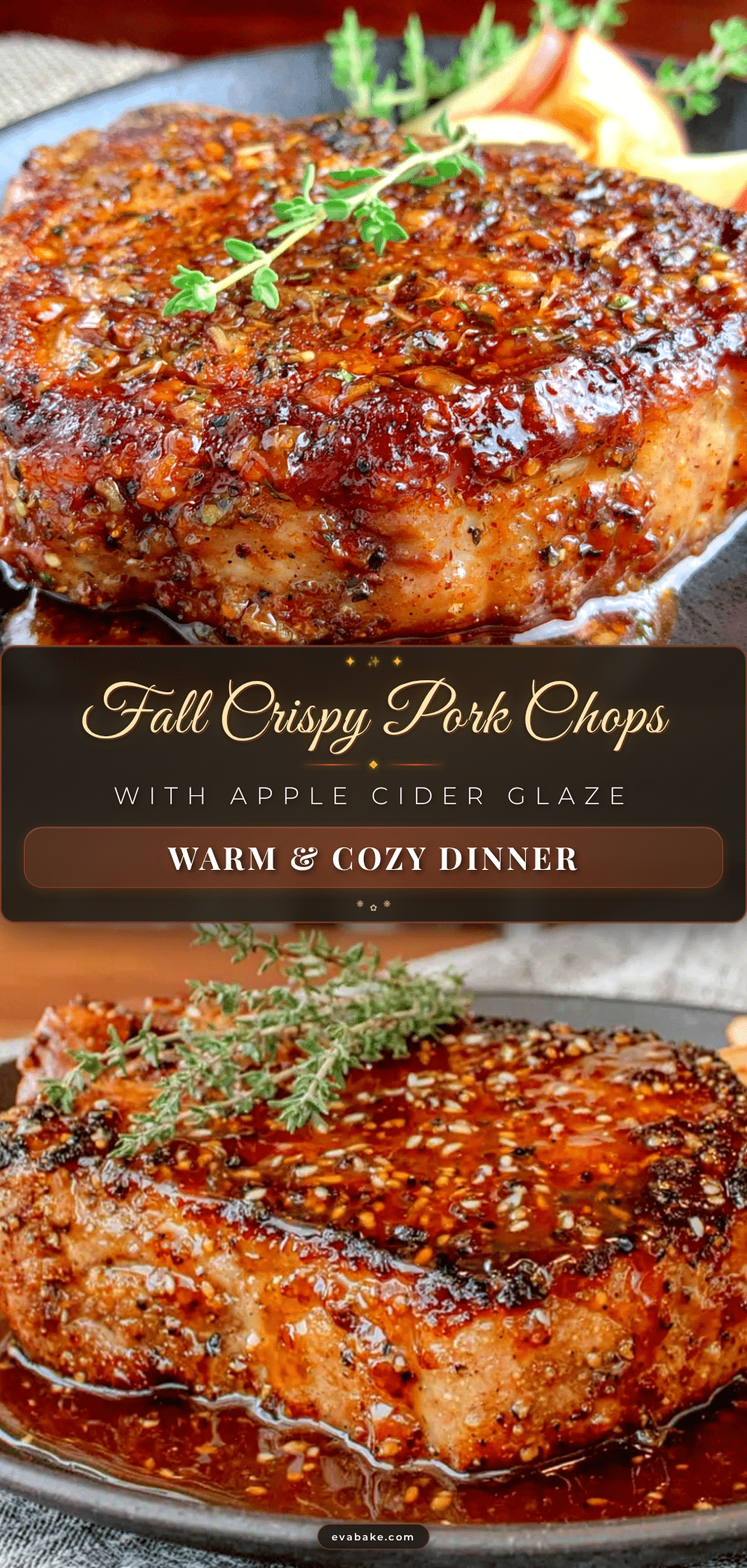 fall crispy pork chops with apple cider glaze recipe