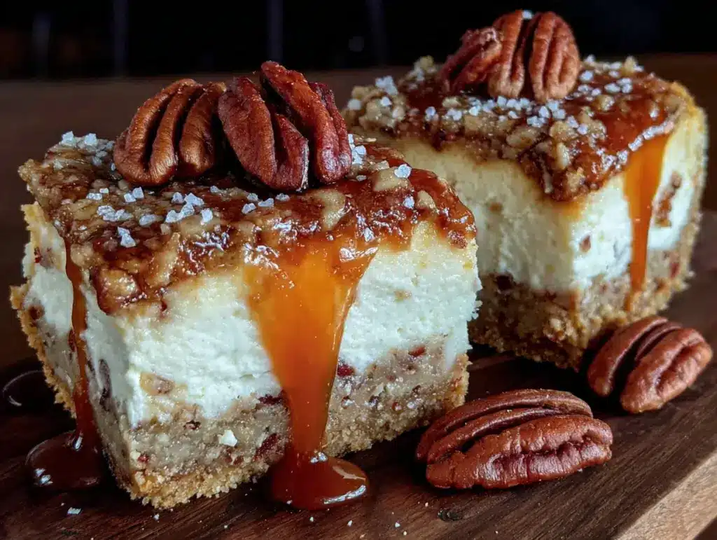 fall harvest cheesecake bars - featured image
