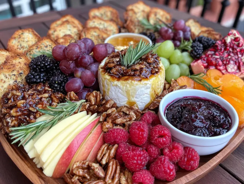 Friendsgiving charcuterie board with fall fruits - featured image