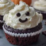 ghost cupcakes with chocolate chip eyes - featured image