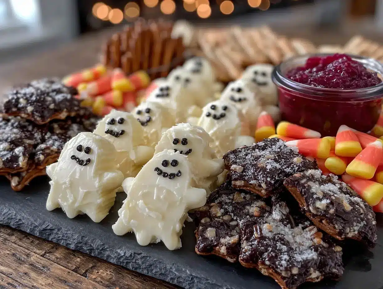 Halloween charcuterie board preparation steps