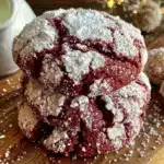 healthy red velvet crinkle cookies - featured image