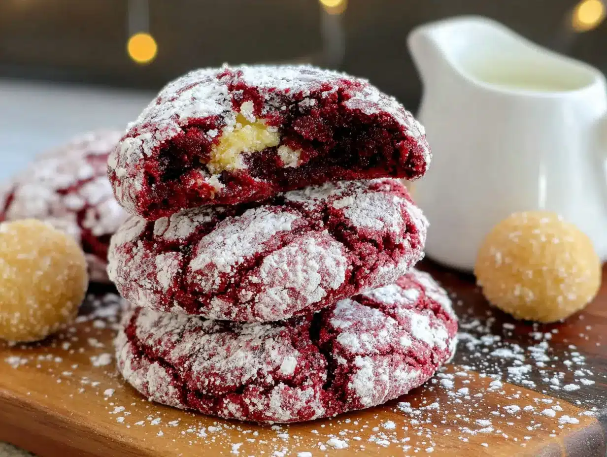 healthy red velvet crinkle cookies preparation steps