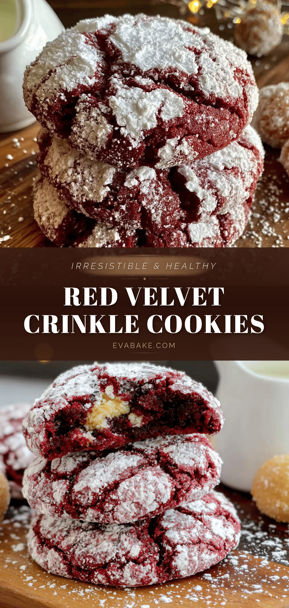 healthy red velvet crinkle cookies recipe