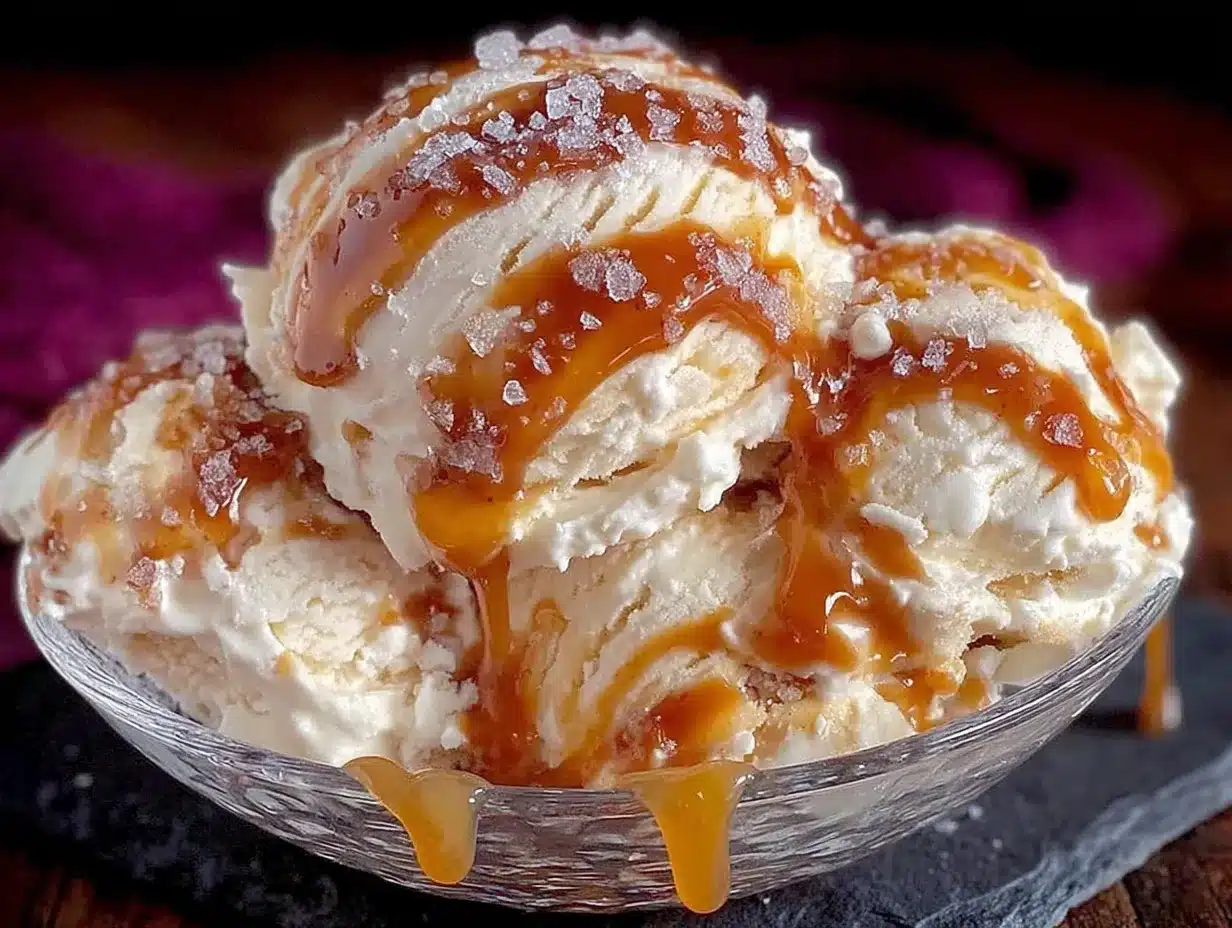 homemade no-churn salted caramel ice cream preparation steps