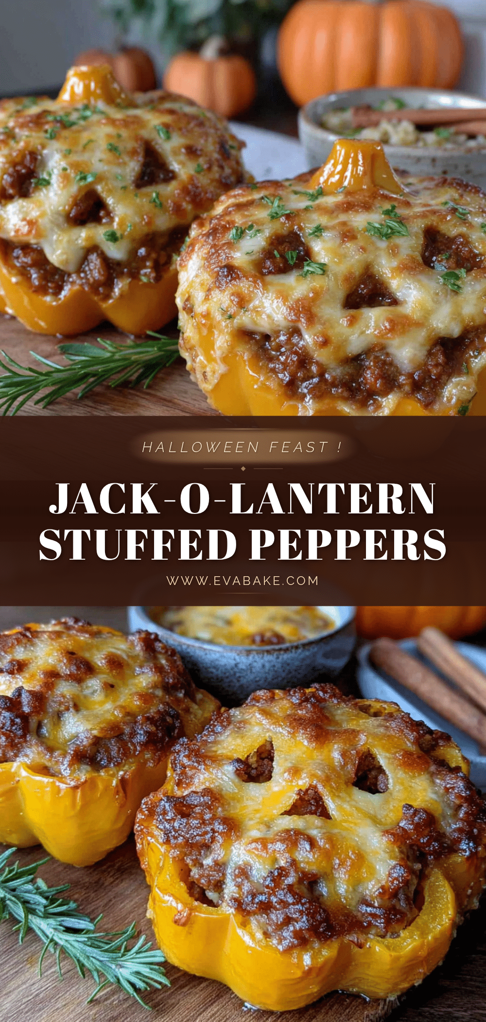 jack-o-lantern stuffed bell peppers recipe
