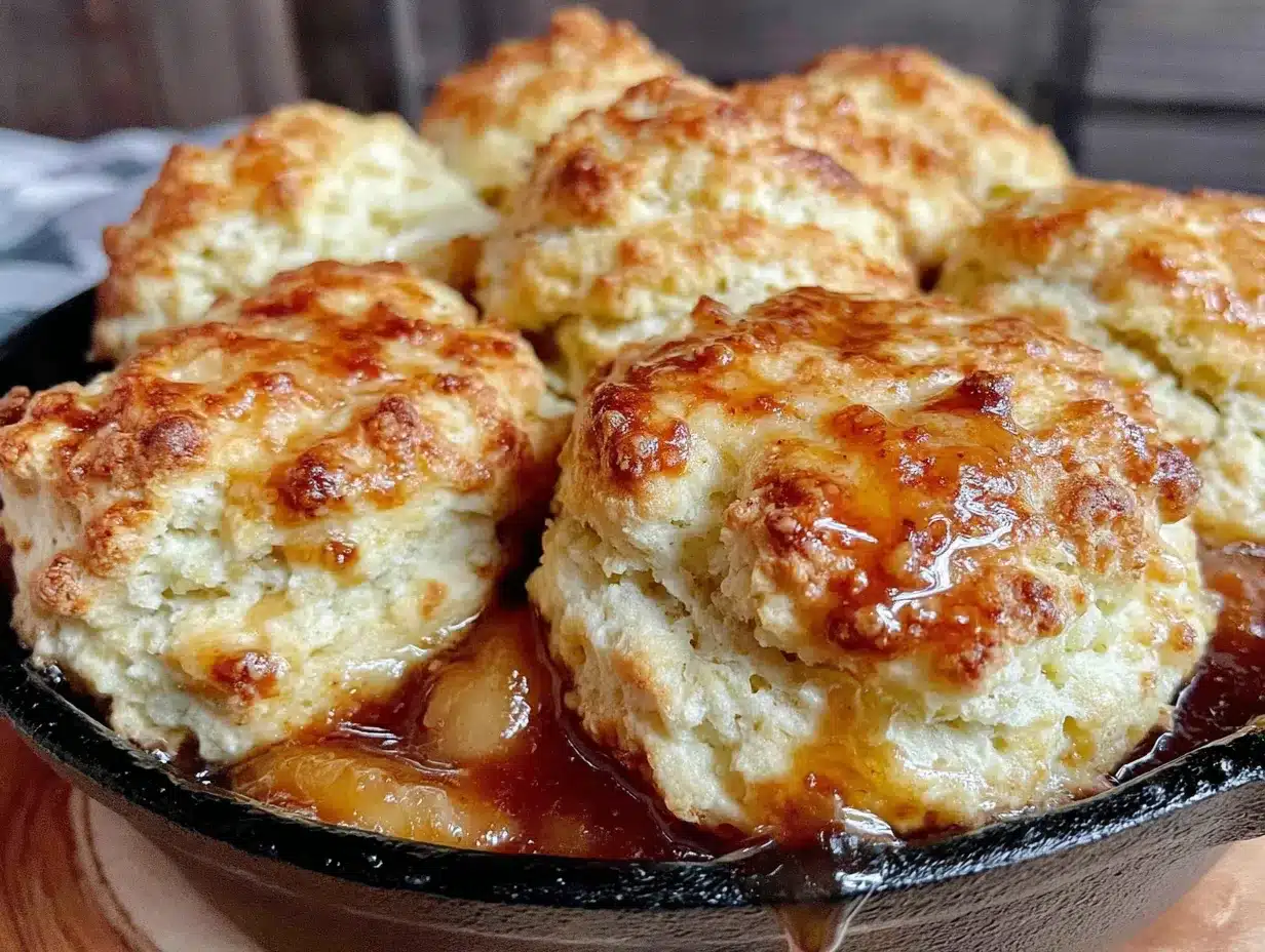 lighter peach cobbler with buttermilk biscuits preparation steps