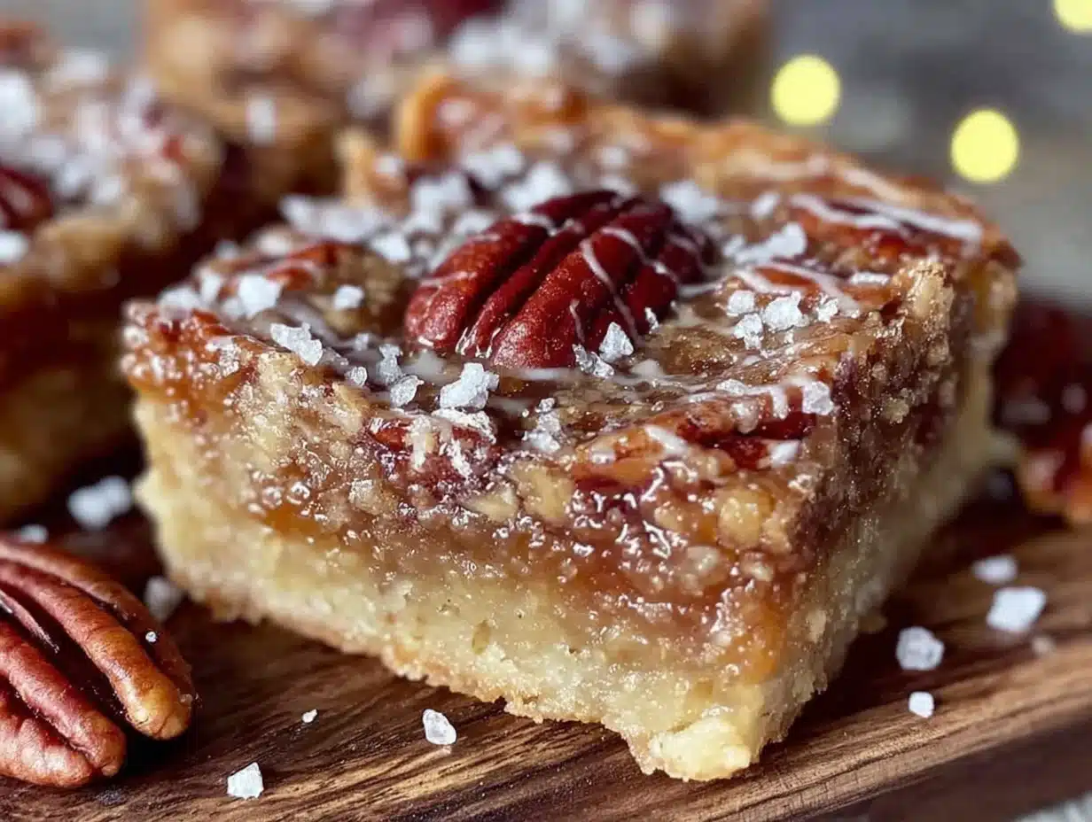 maple bourbon pecan pie bars - featured image