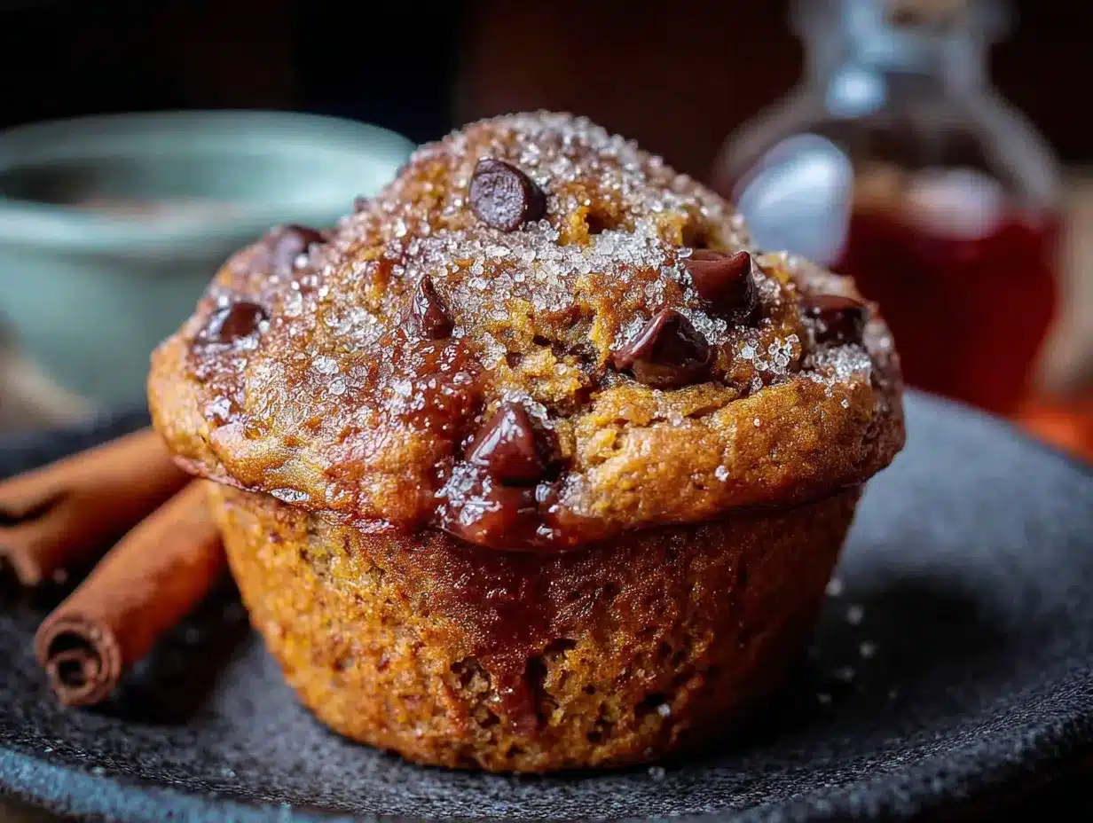 maple pumpkin chocolate chip muffins preparation steps