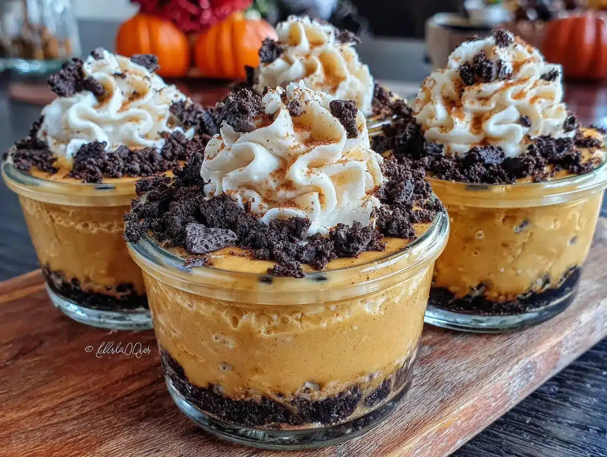 mini pumpkin dirt cups preparation steps