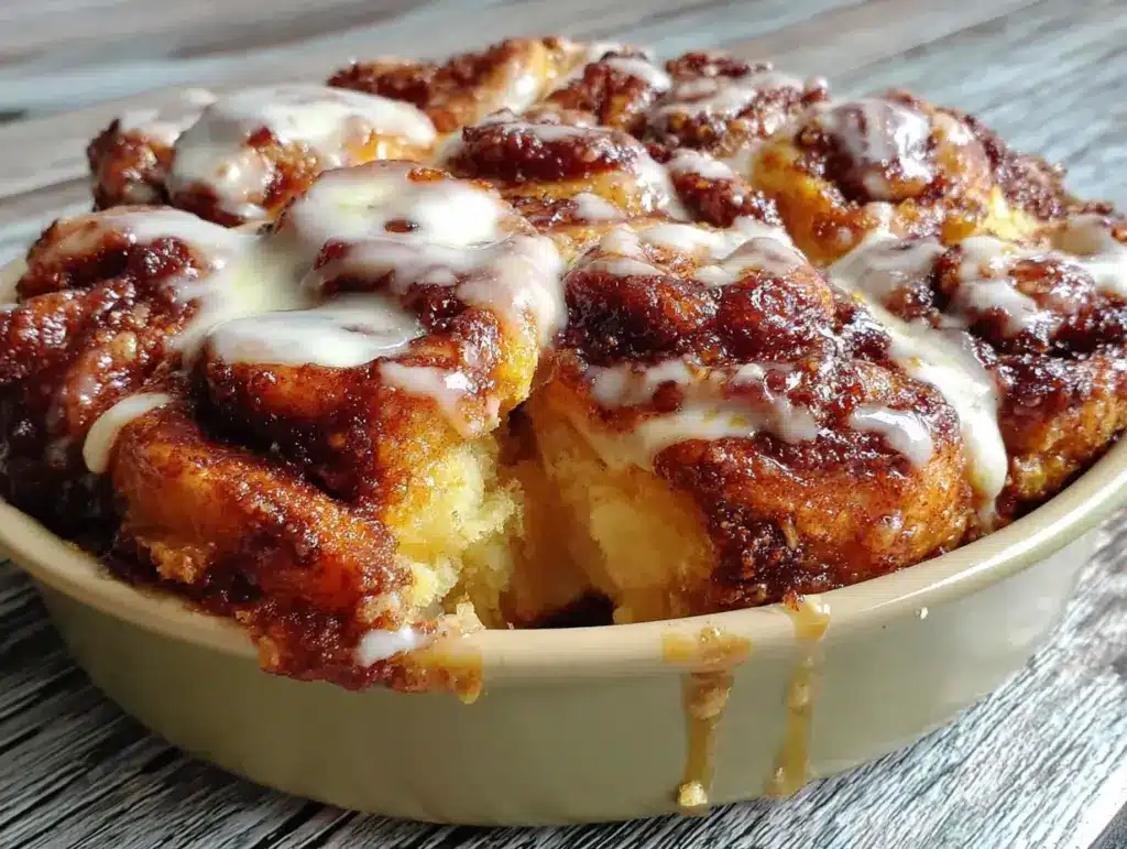 overnight cinnamon roll casserole - featured image