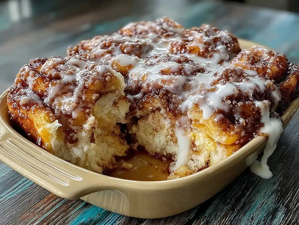 overnight cinnamon roll casserole preparation steps