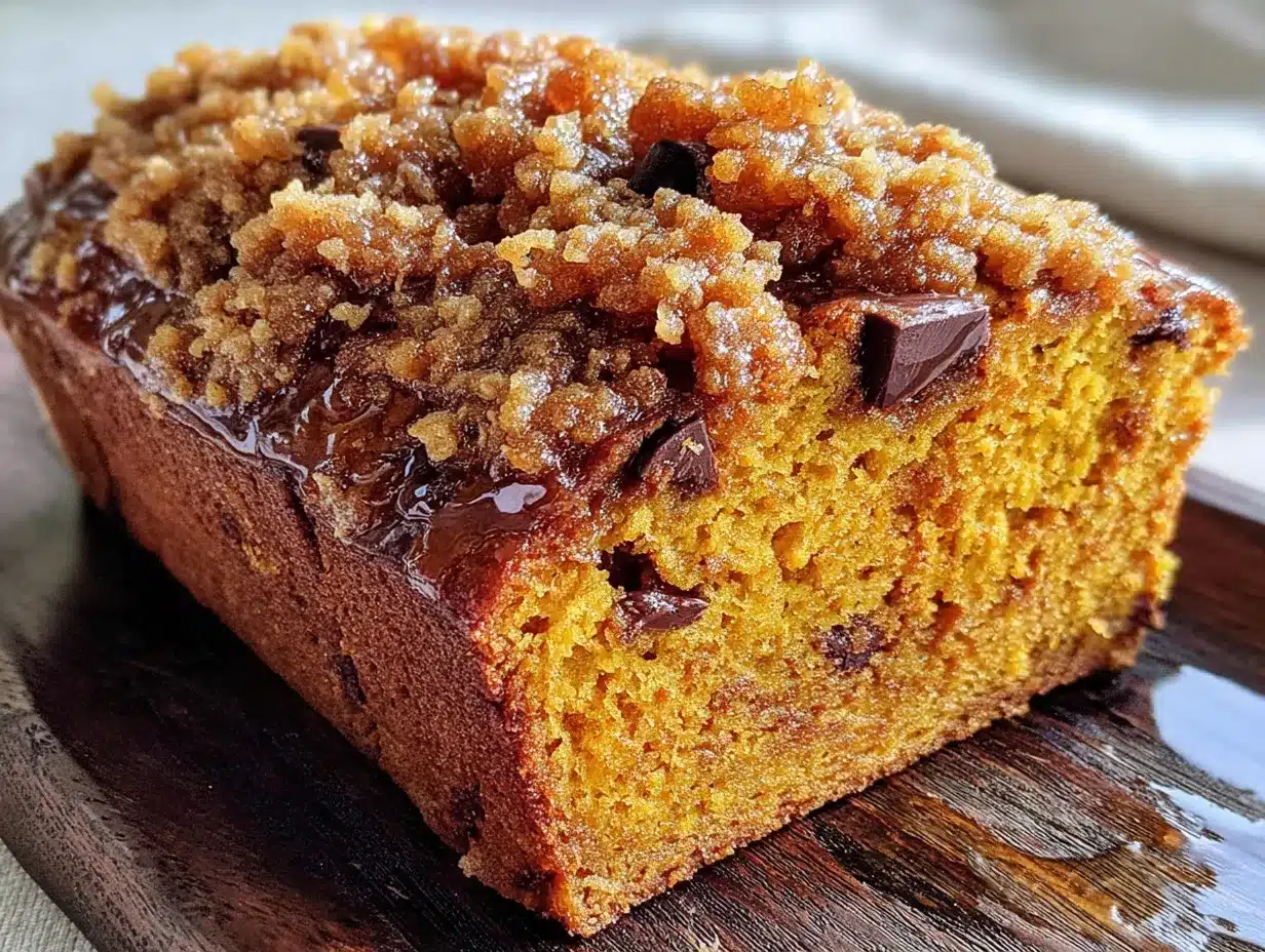 pumpkin chocolate chip streusel bread preparation steps