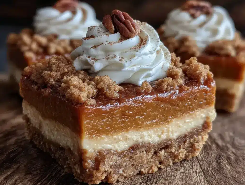 pumpkin pie cheesecake bars - featured image