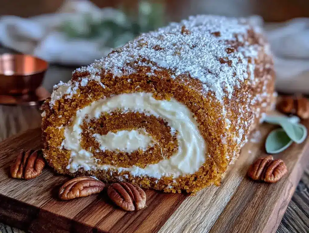 pumpkin roll recipe - featured image