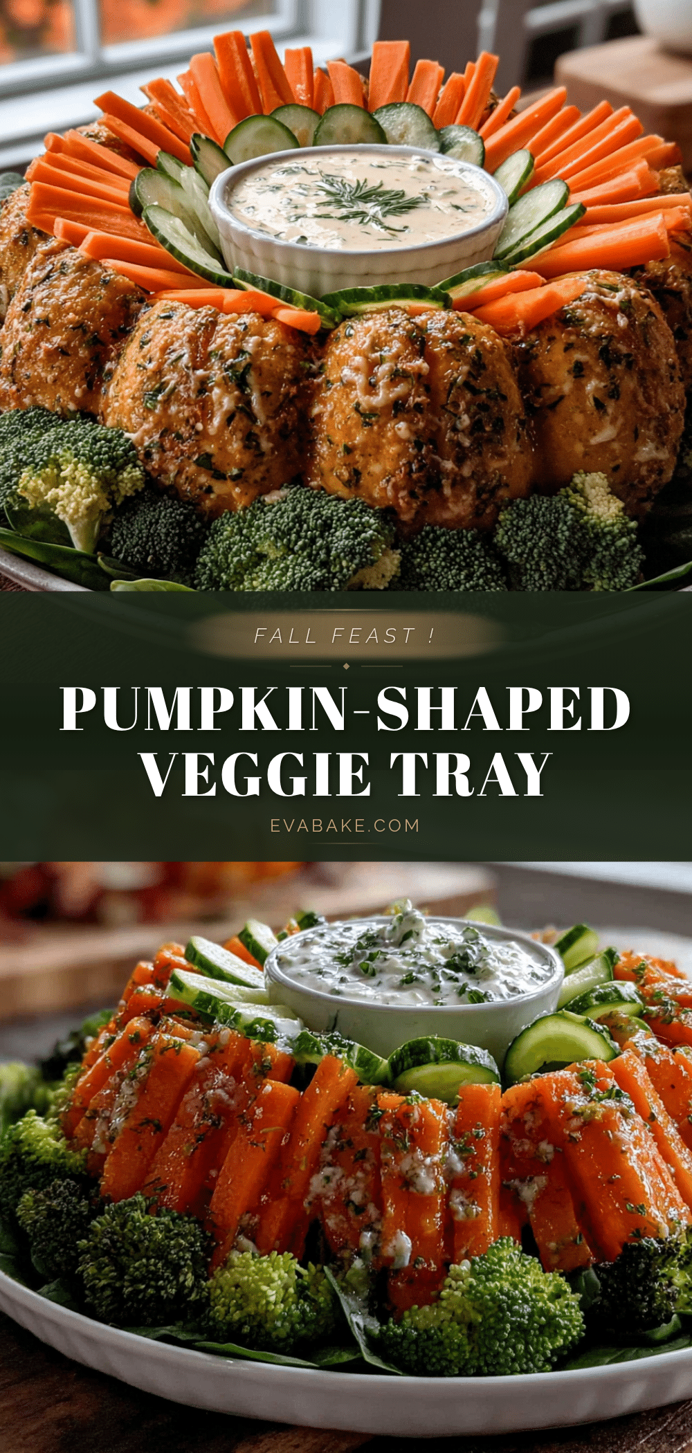 pumpkin-shaped veggie tray recipe