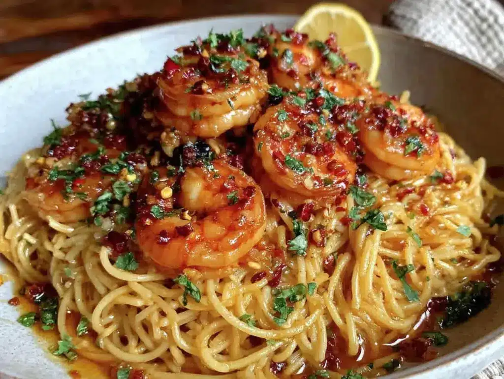 quick garlic butter shrimp pasta - featured image