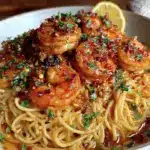 quick garlic butter shrimp pasta - featured image