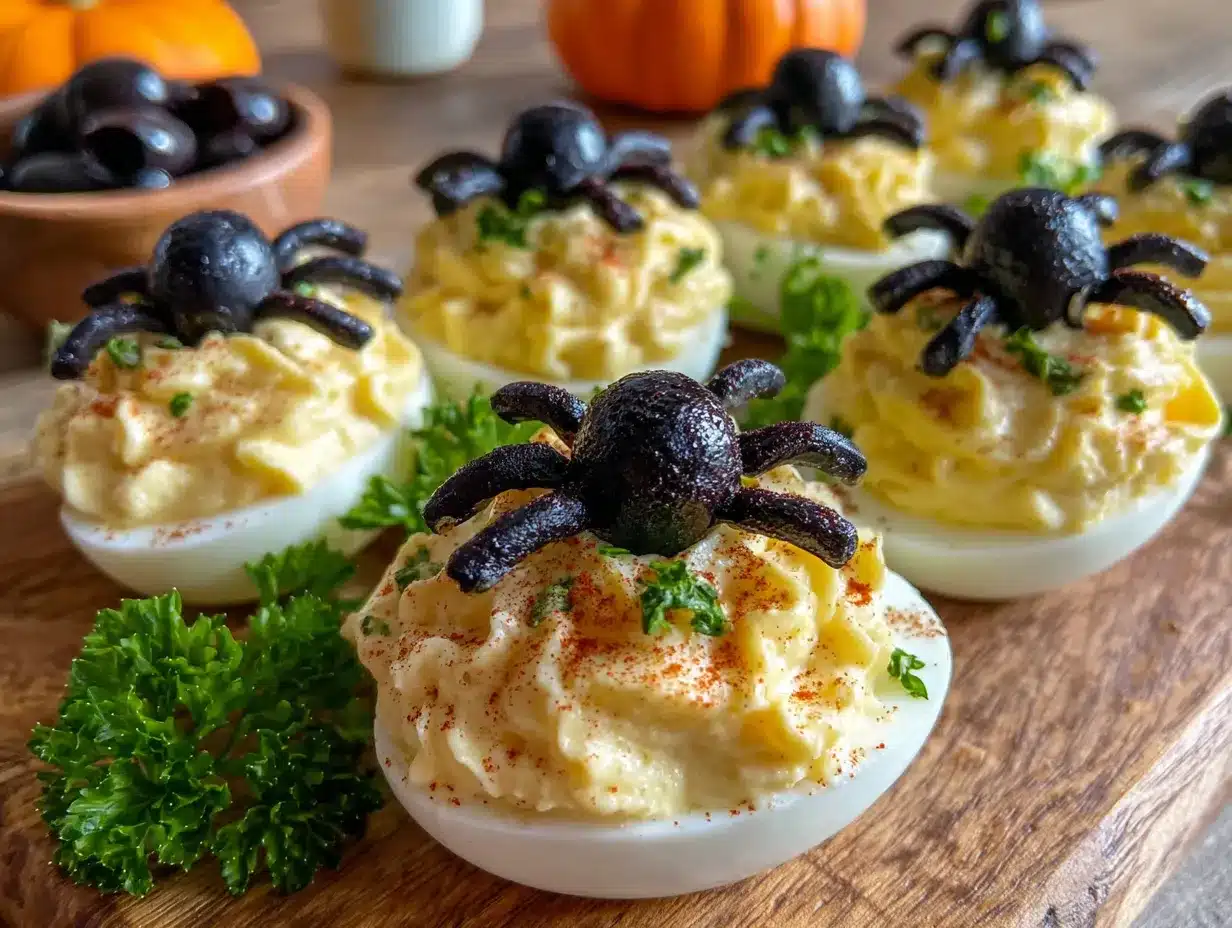 spider deviled eggs preparation steps