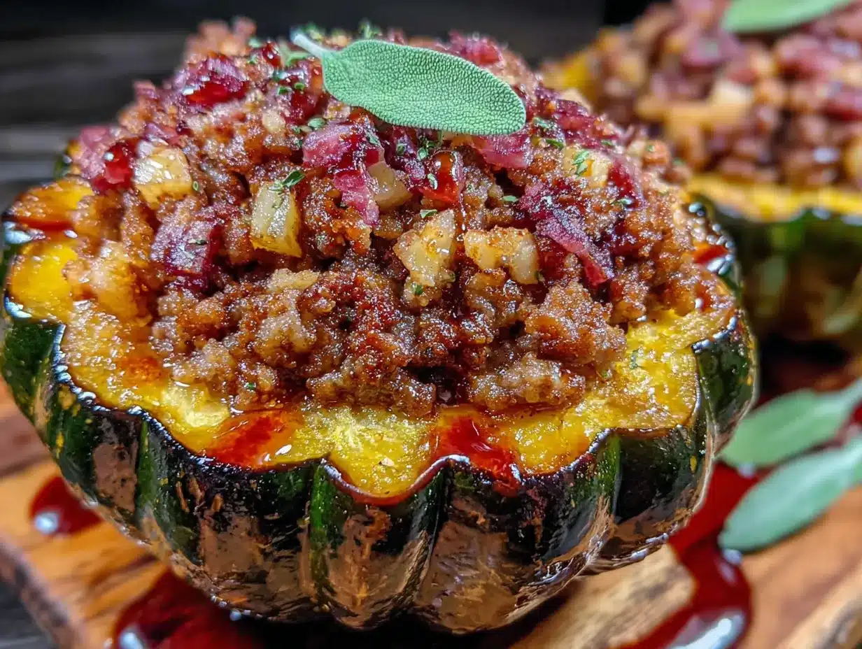 stuffed acorn squash with sausage preparation steps