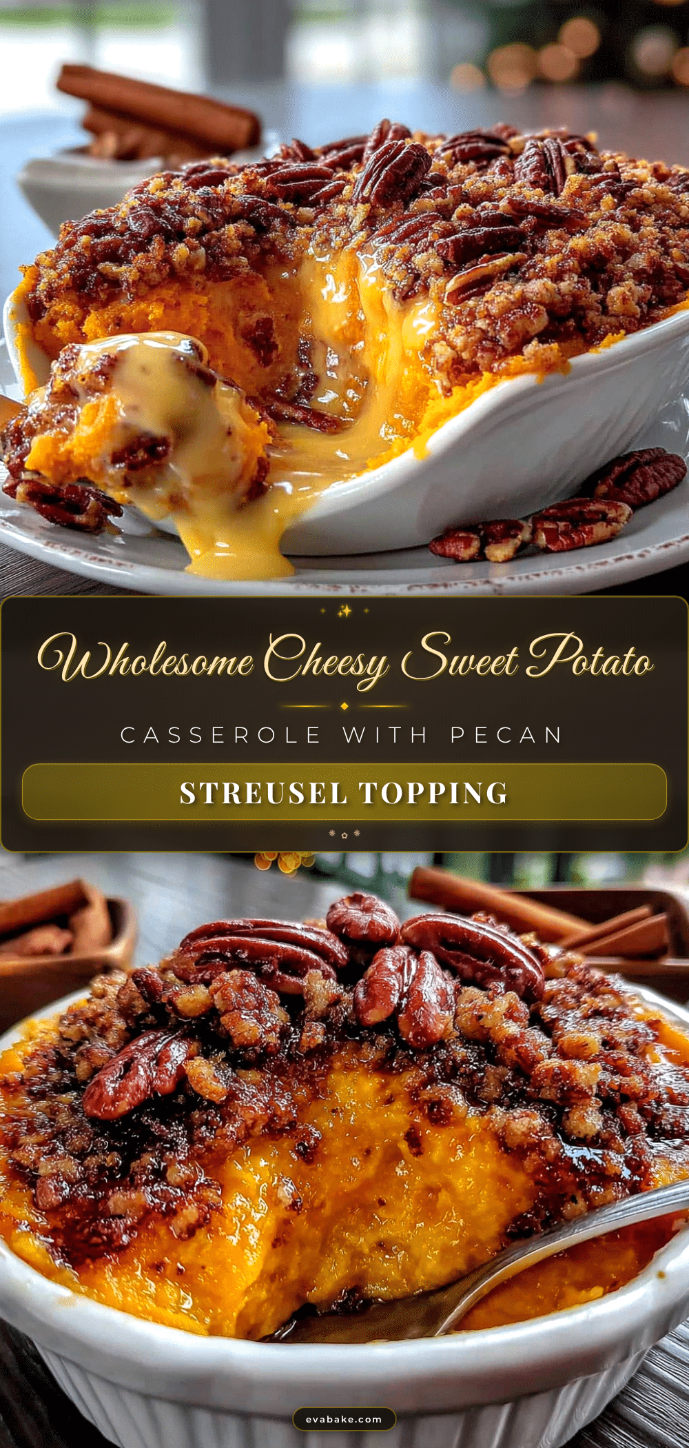 cheesy sweet potato casserole recipe