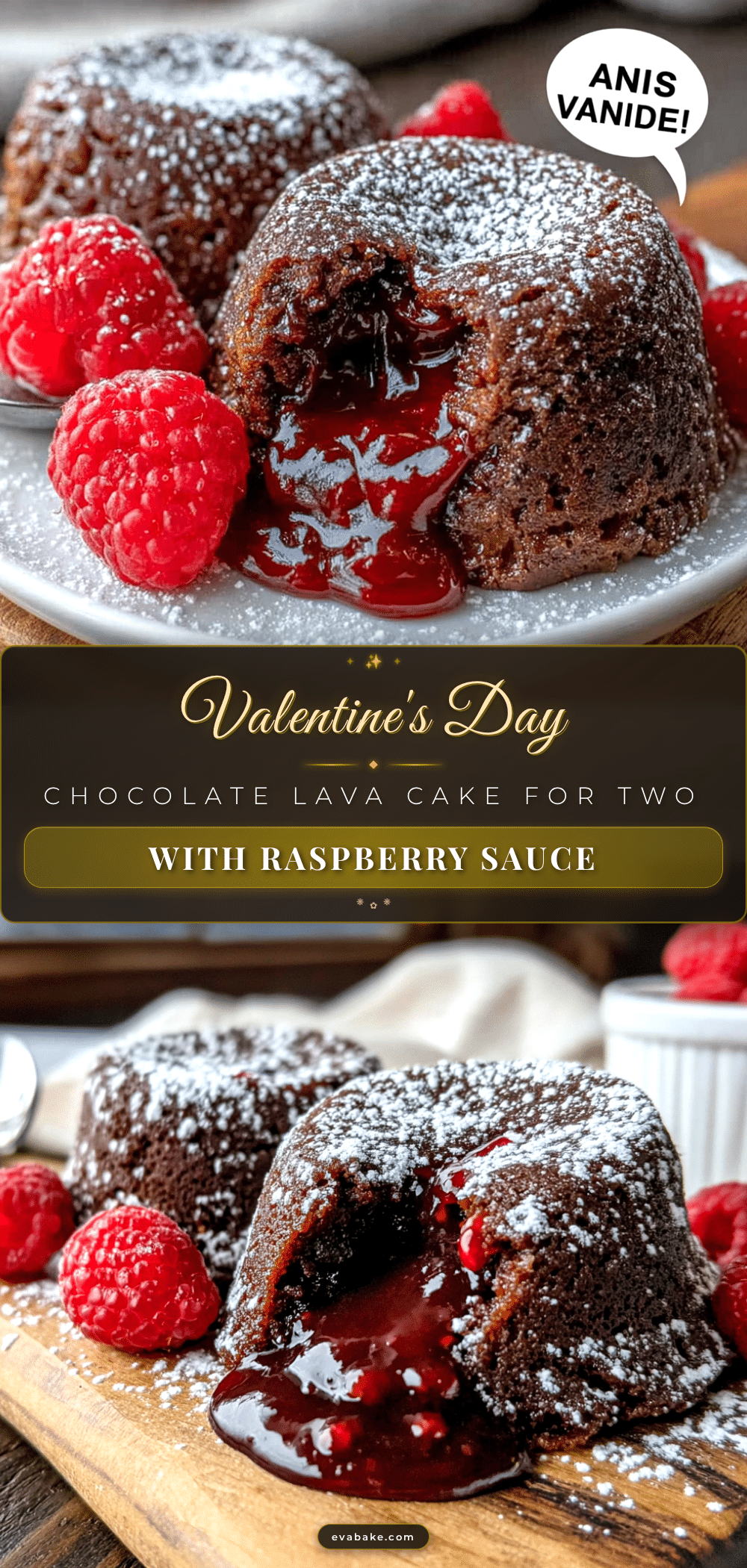 chocolate lava cake for two with raspberry sauce recipe