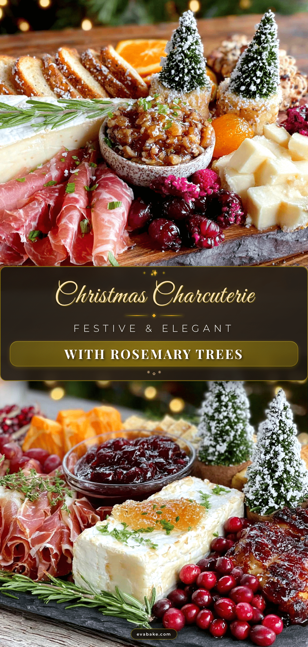 Christmas Charcuterie Board with Rosemary Trees recipe